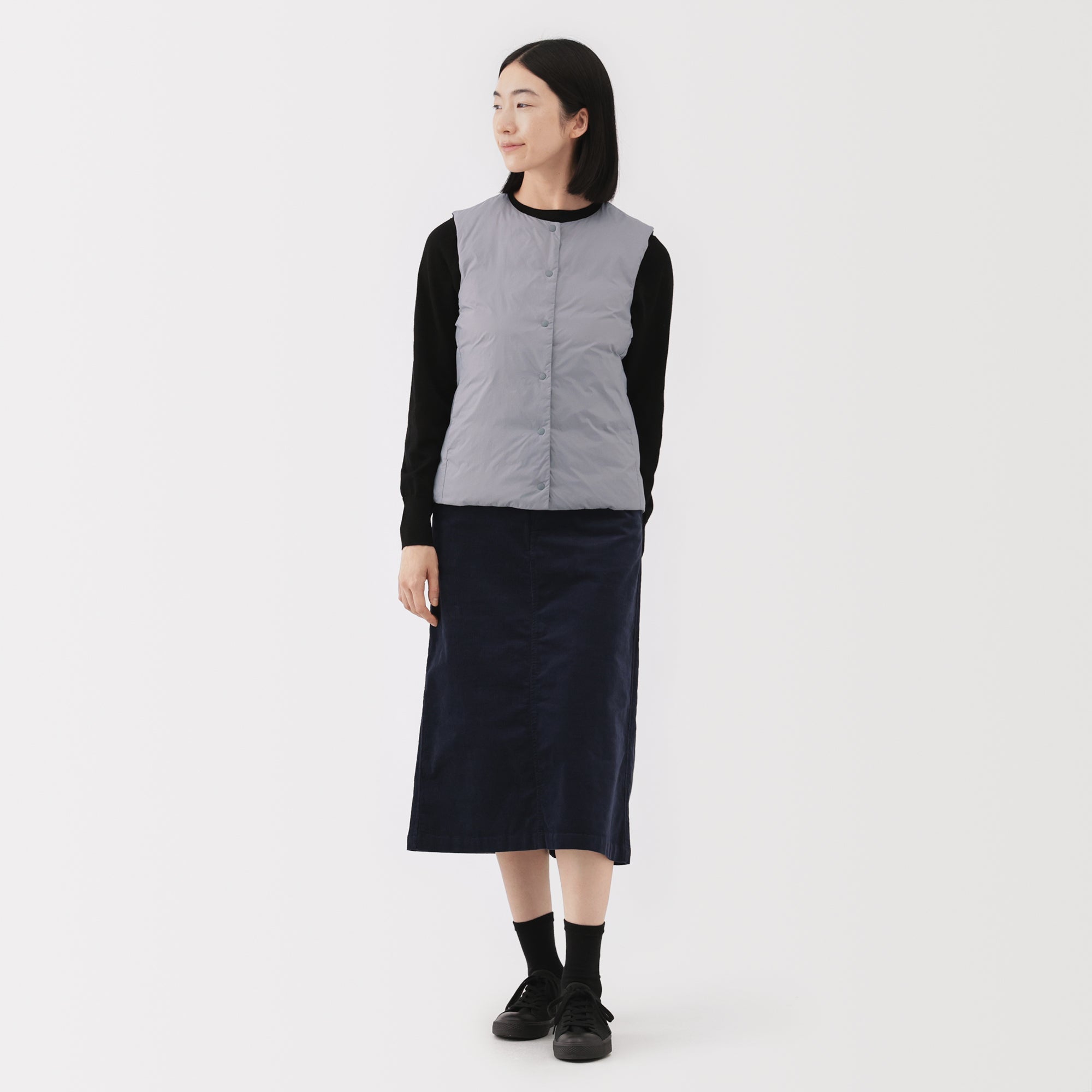Lightweight Down Collarless Vest - Image 4