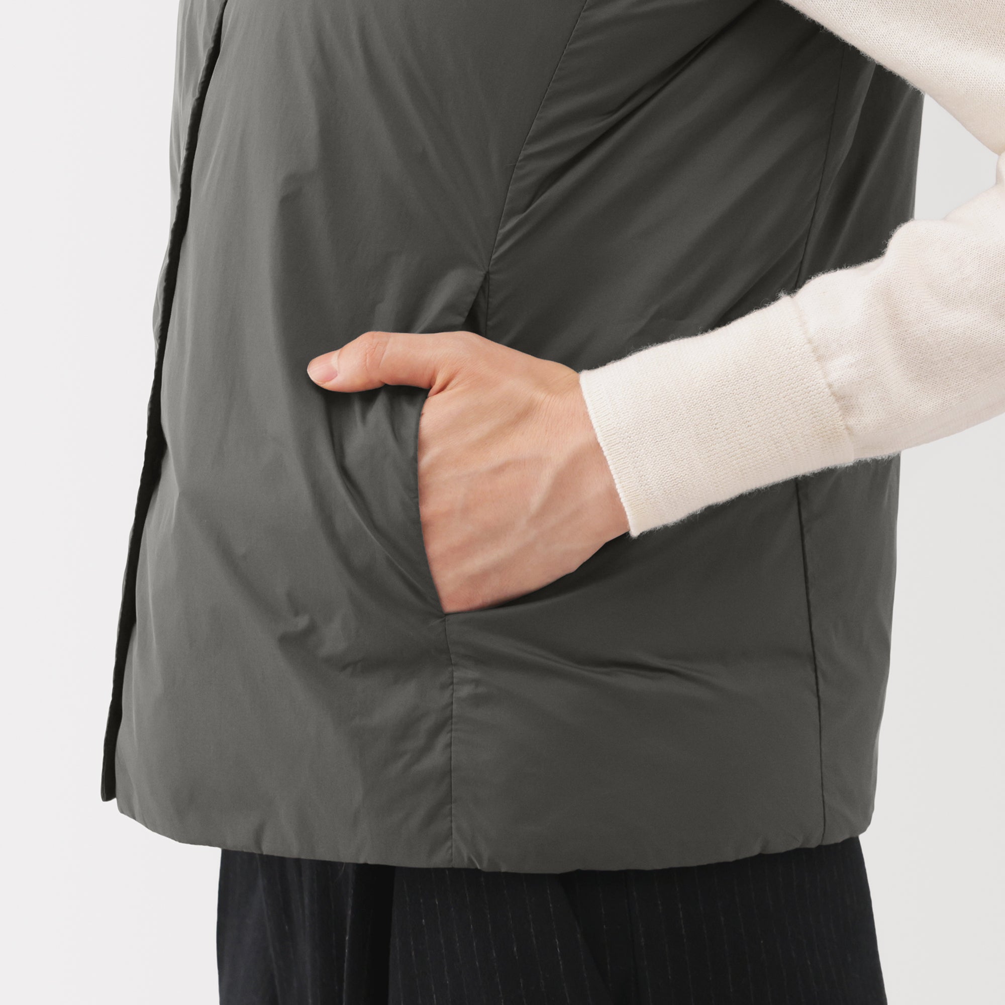 Lightweight Down Collarless Vest - Image 19