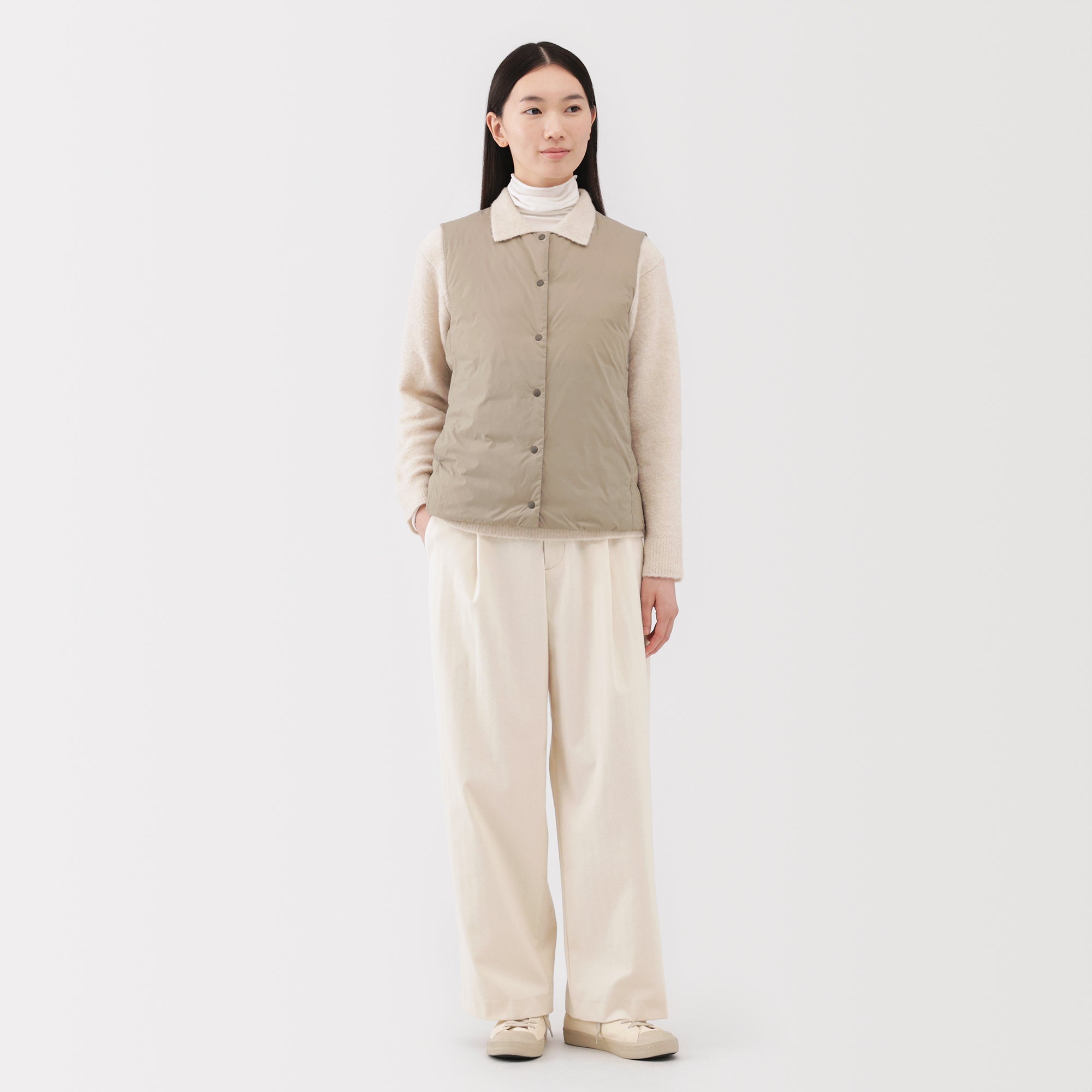 Lightweight Down Collarless Vest - Image 26