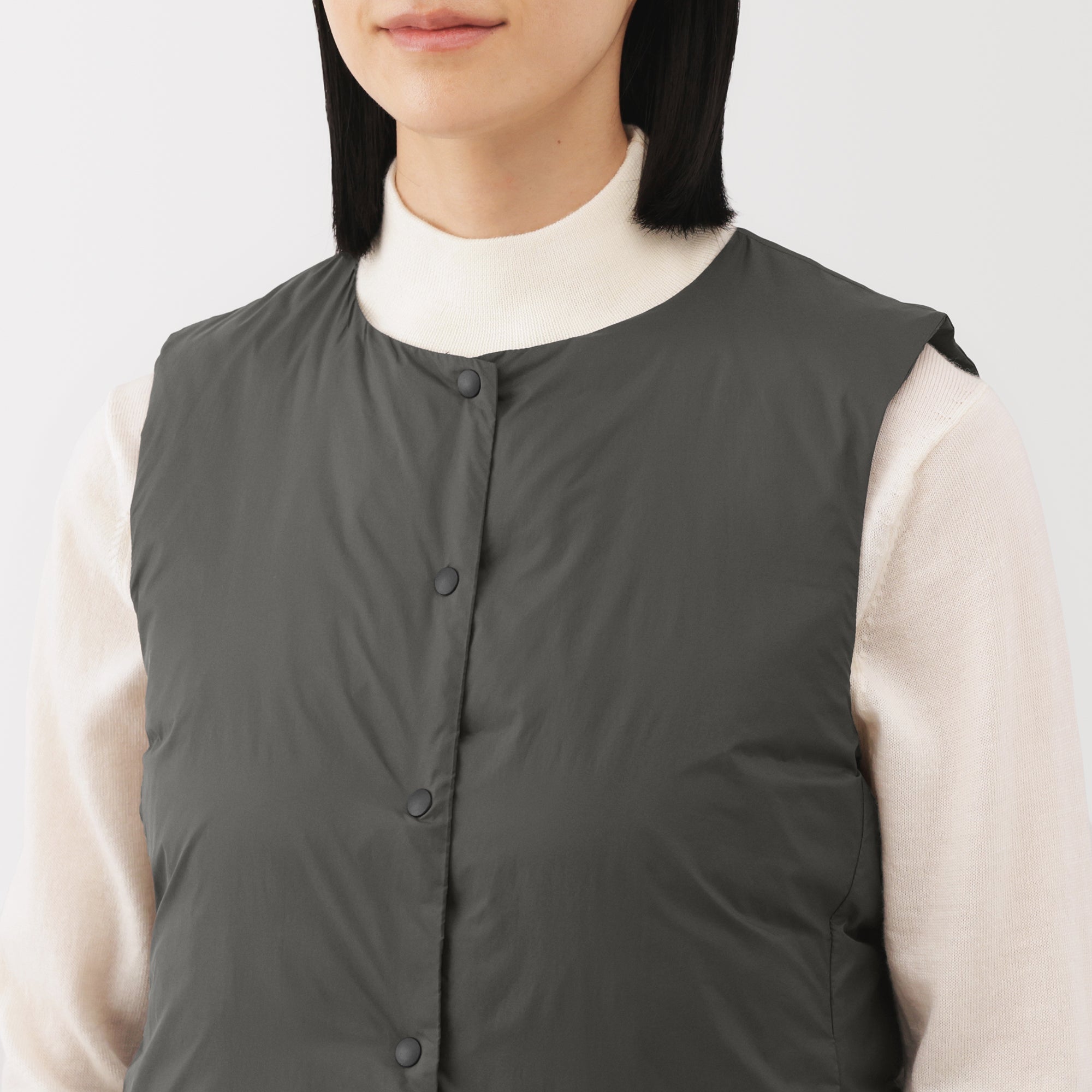 Lightweight Down Collarless Vest - Image 40