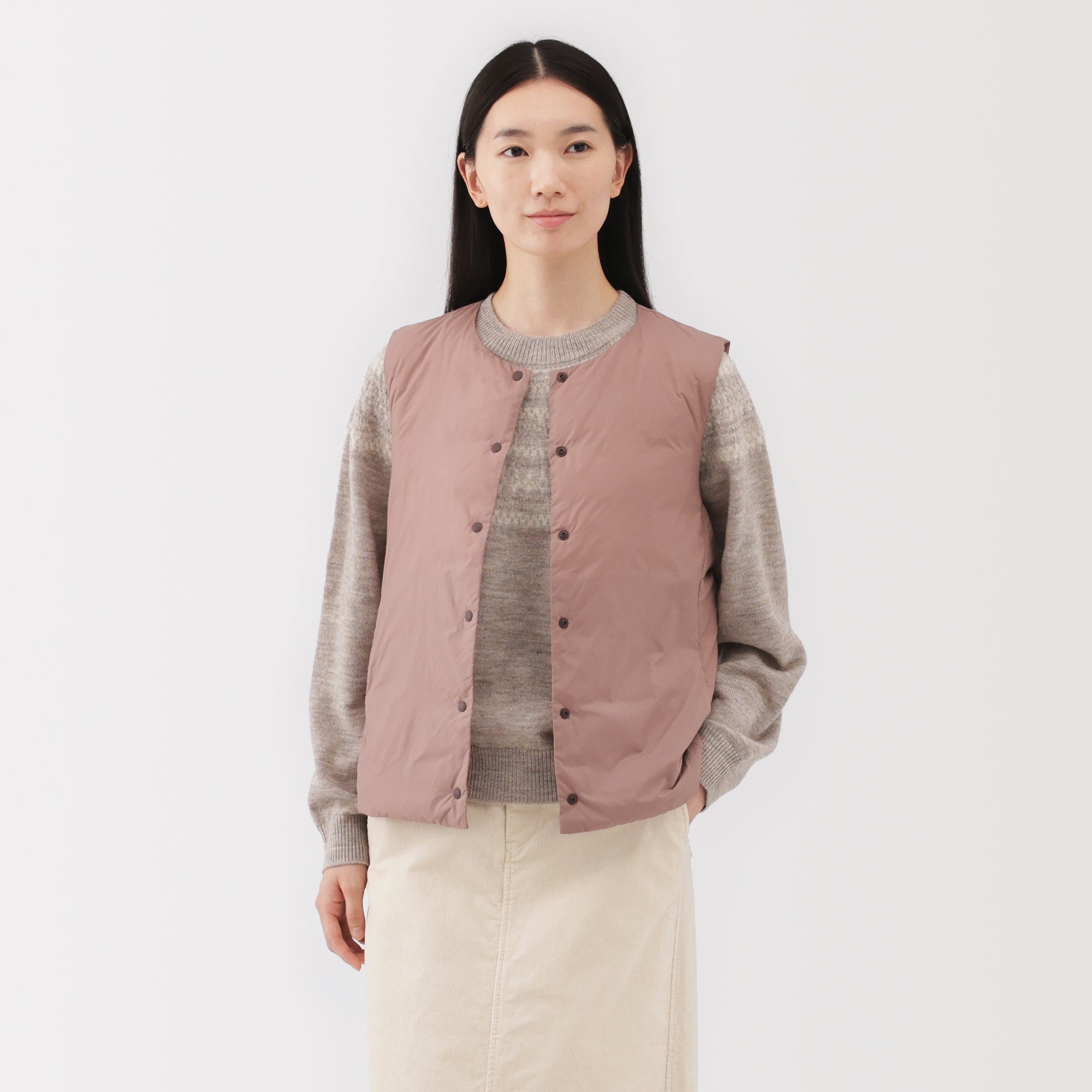 Lightweight Down Collarless Vest - Image 36