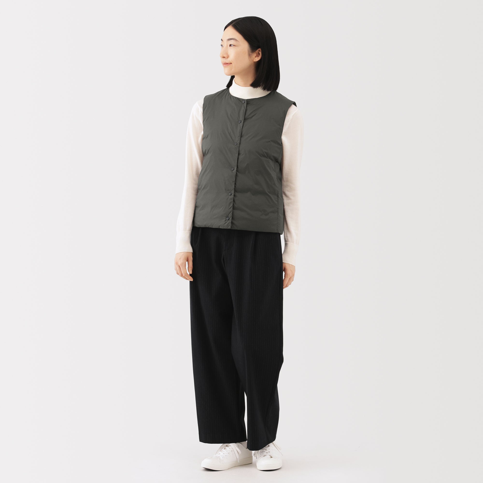 Lightweight Down Collarless Vest - Image 48
