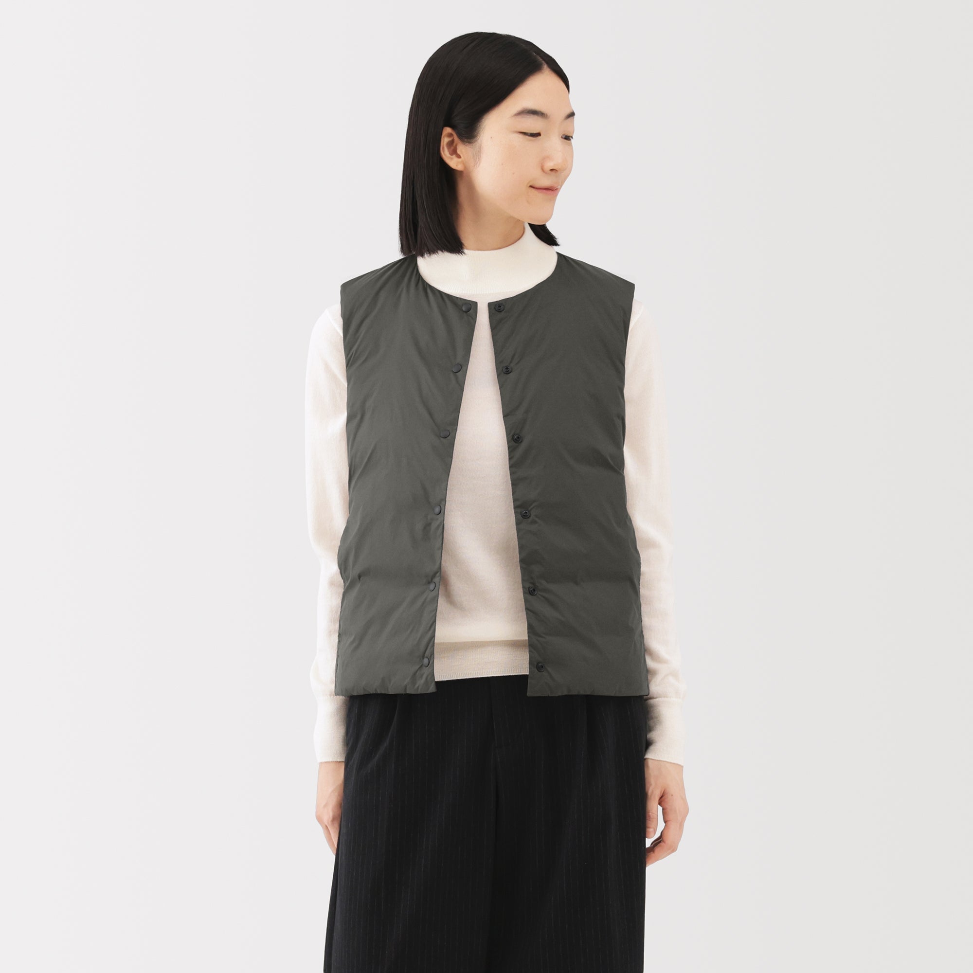 Lightweight Down Collarless Vest - Image 47