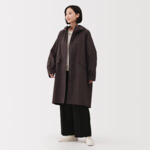 Water-Repellent Hooded Long Coat