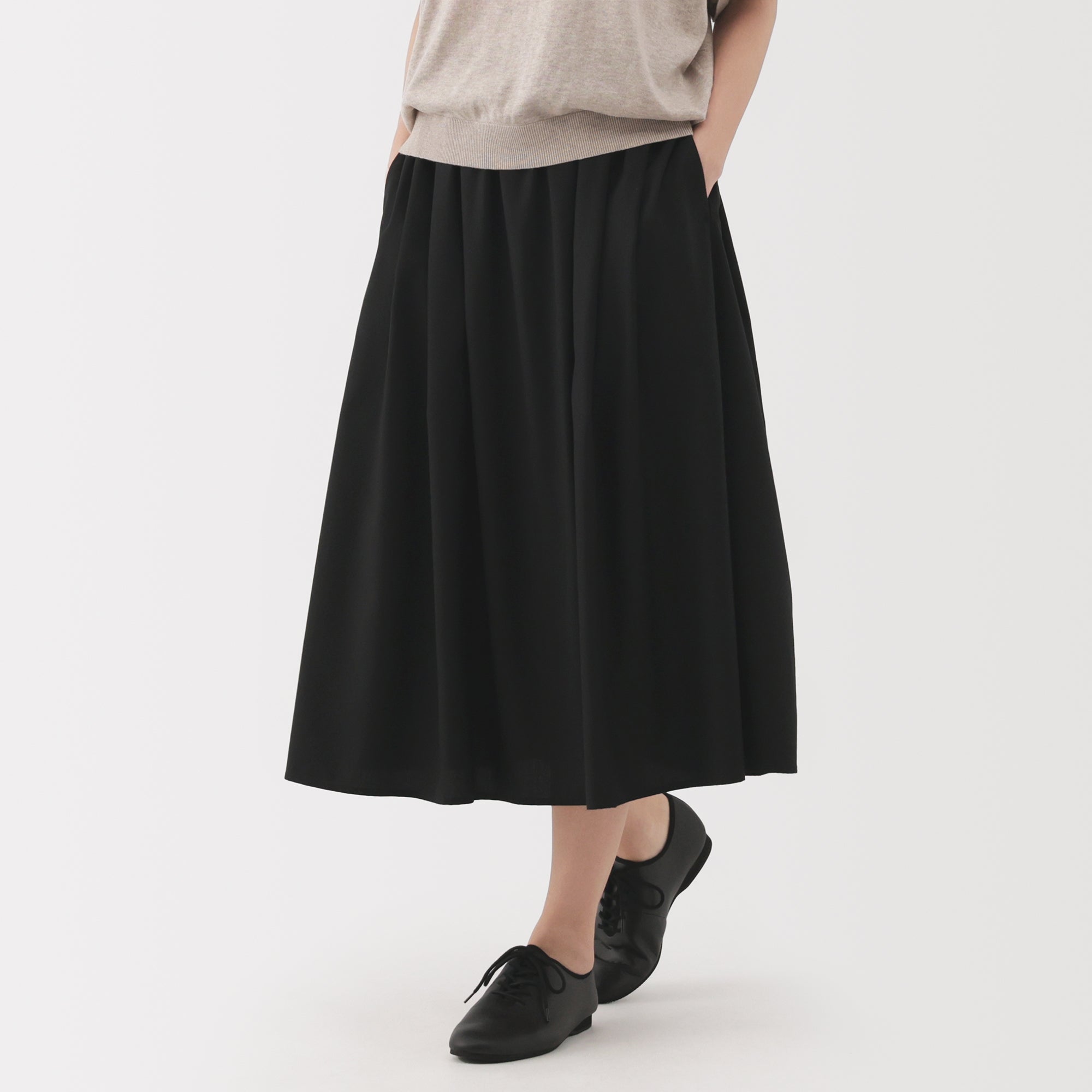 Lyocell Blend Flared Skirt