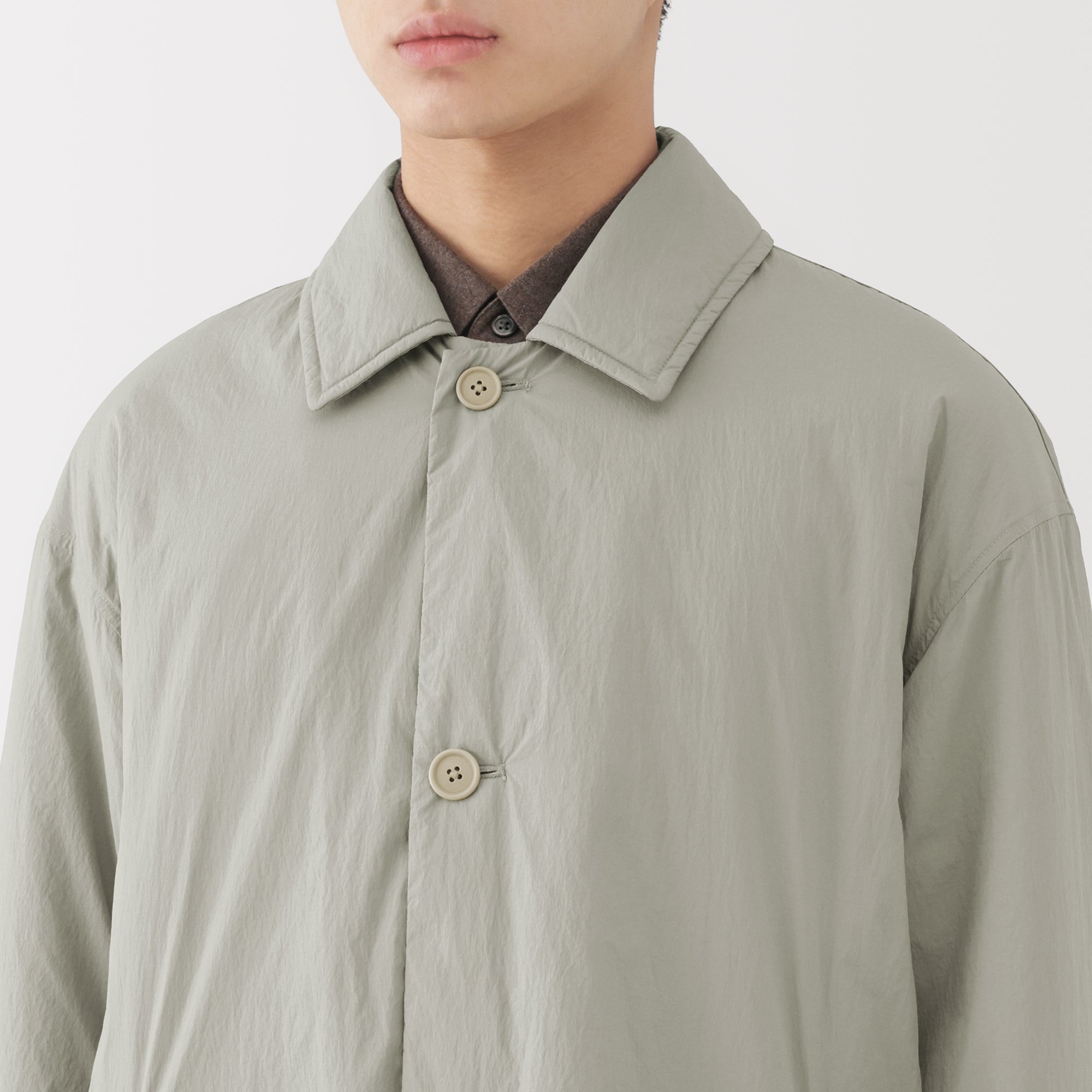 Padded Stand Fall Collar Coat - Image 17