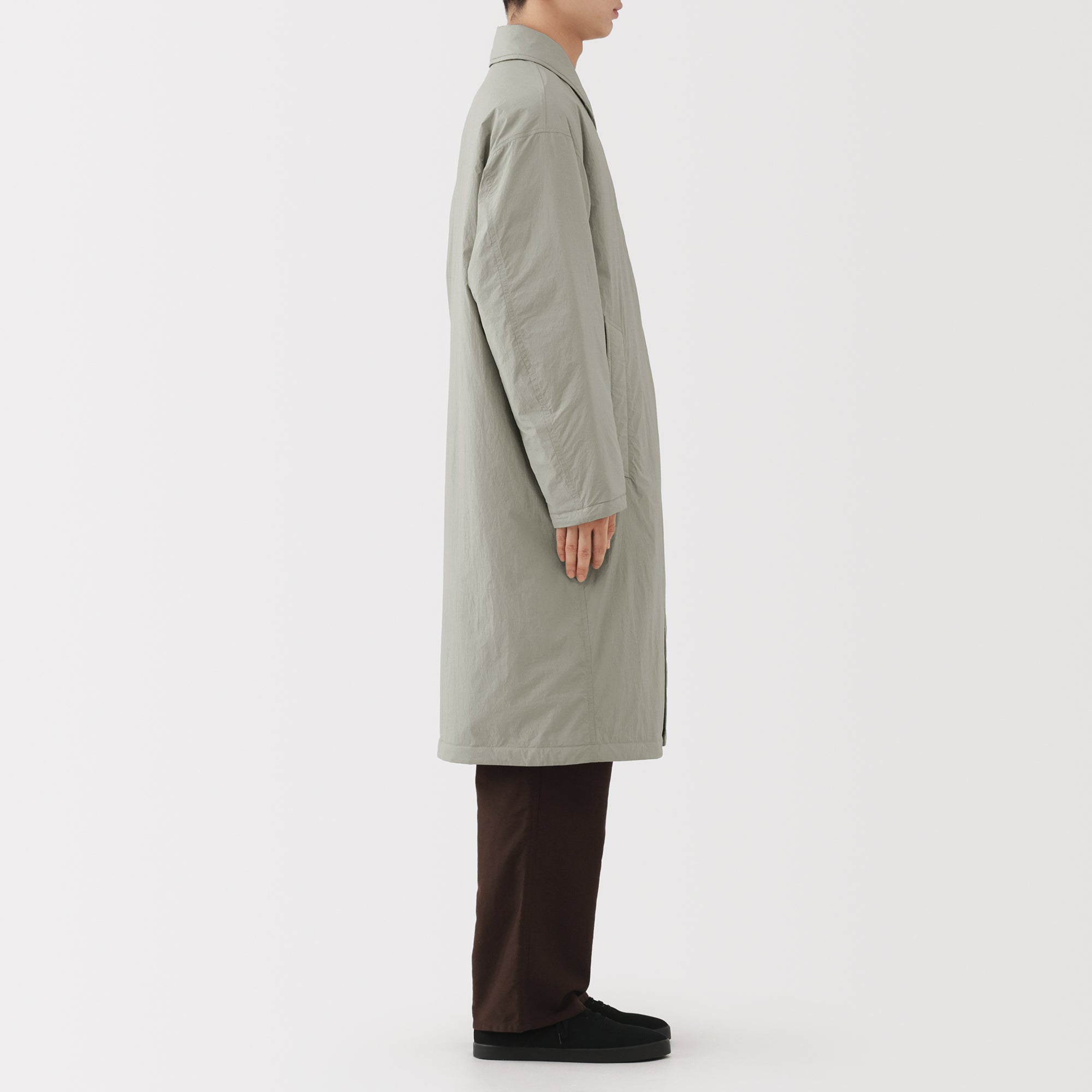 Padded Stand Fall Collar Coat - Image 5