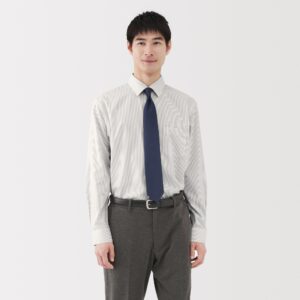 Cotton Semi-Spread Collar Shirt