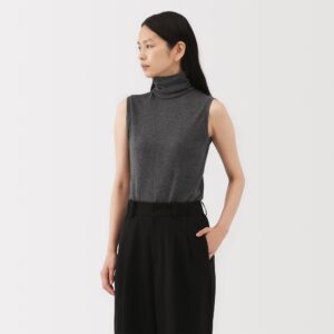 Labo Cotton Cashmere Sleeveless Turtleneck T-Shirt