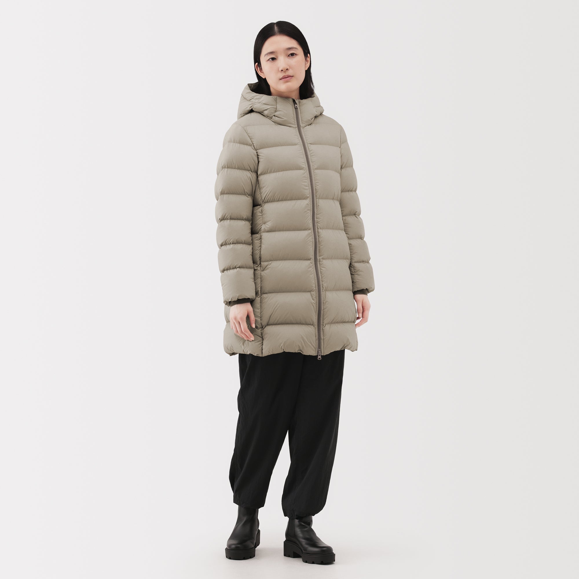 Lightweight Down Hooded Coat - Image 4