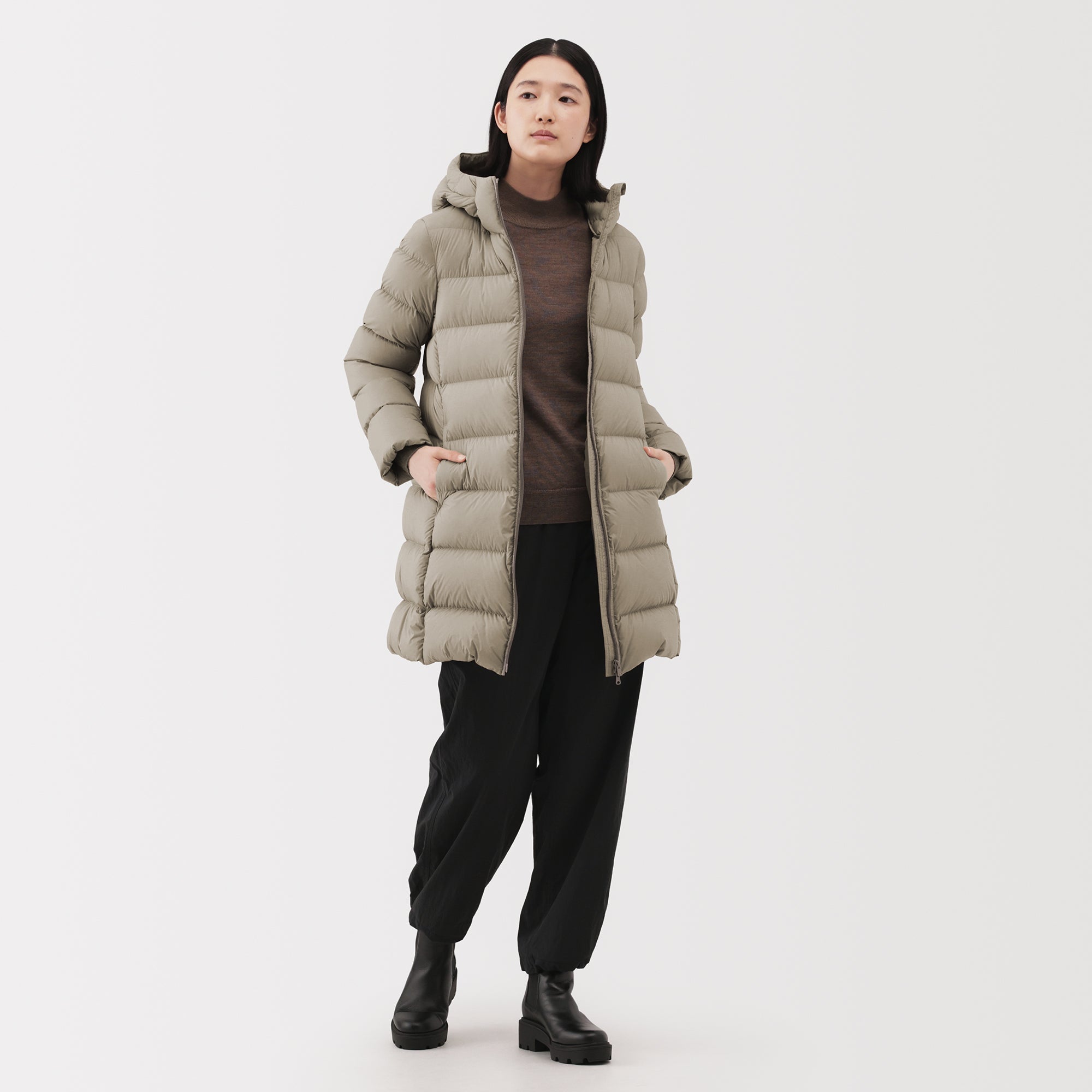 Lightweight Down Hooded Coat - Image 26