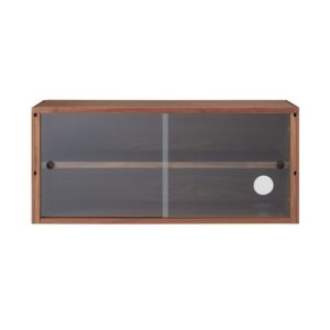 SUS Shelving Unit Box with Glass Door - Walnut