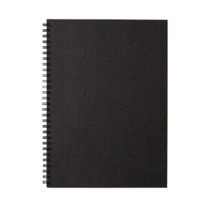 B5 Recycled Paper Double Ring Blank Notebook - Dark Gray