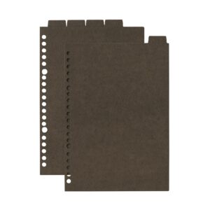 A5 Paper Binder Divider Dark Gray - 20 Holes (5 Pack)