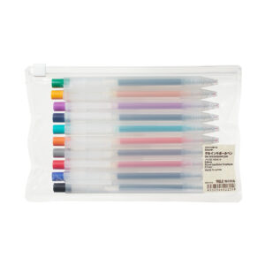 Smooth Gel Ink Ballpoint Knock Pen 10 Color Set 0.5 mm