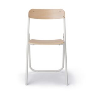 Steel Pipe Folding Chair with Wooden Seat