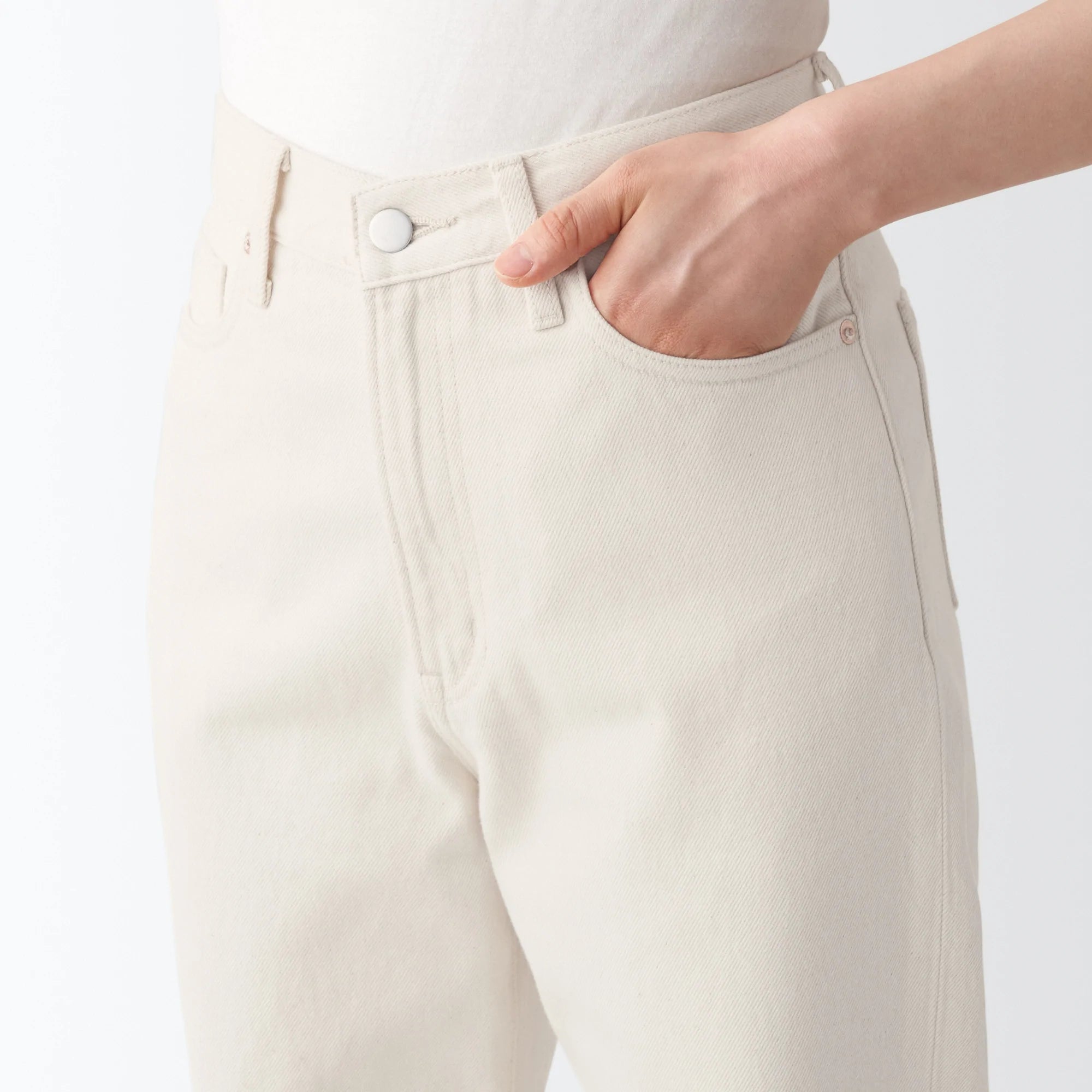 Women's Denim Regular Pants Natural (L 30inch / 77cm) - Image 8