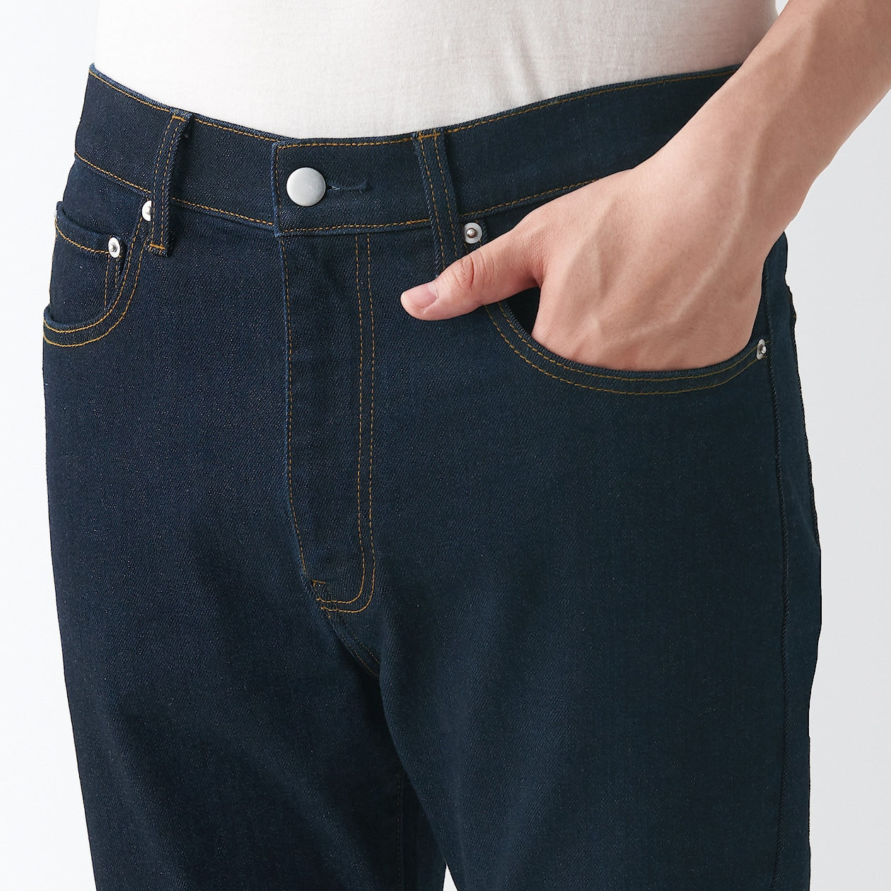 Men's Stretch Denim Slim Pants Dark Navy (L32) - Image 8