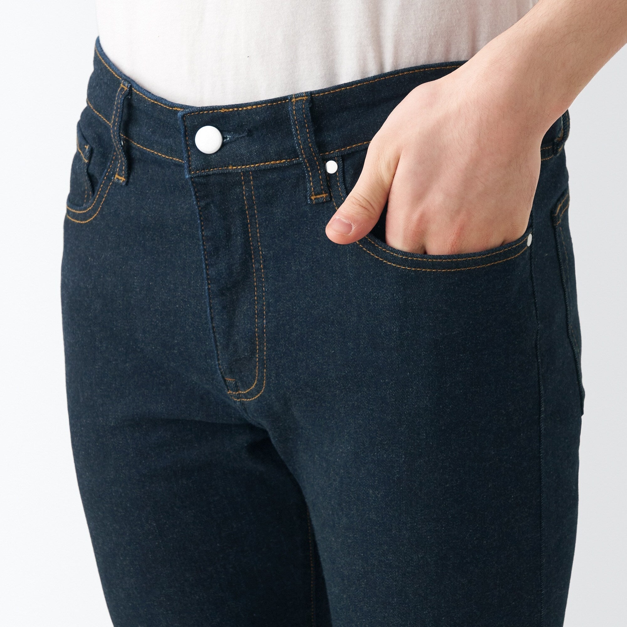 Men's Super Stretch Denim Skinny Pants Dark Navy (L 32inch / 82cm) - Image 7