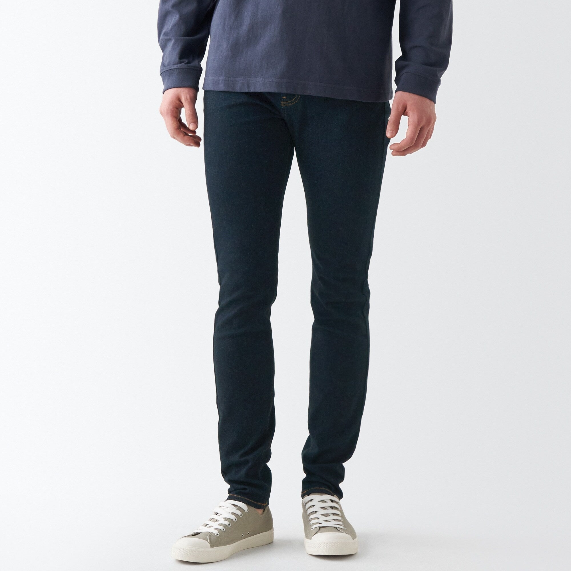 Men's Super Stretch Denim Skinny Pants Dark Navy (L 32inch / 82cm) - Image 3