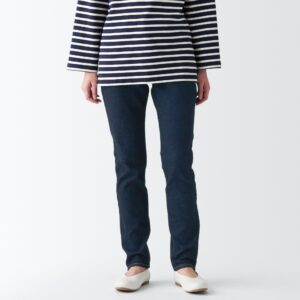 Women's Stretch Denim Slim Pants Dark Navy (L 30inch / 75cm)