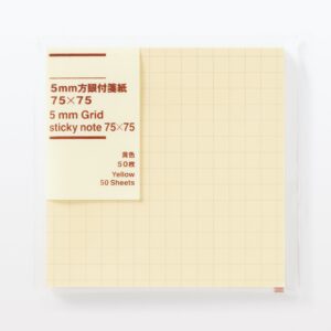 5 mm Grid Square Sticky Notes Yellow - 75 x 75mm
