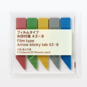 Arrow Sticky Tab Film Type 5 Color Set 1.7 x 0.3