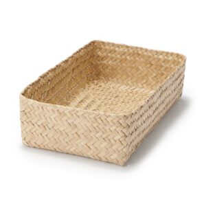 Seagrass Organizer Herringbone Rectangular Basket - Medium (W5.9 x D9.8 x H2.8)