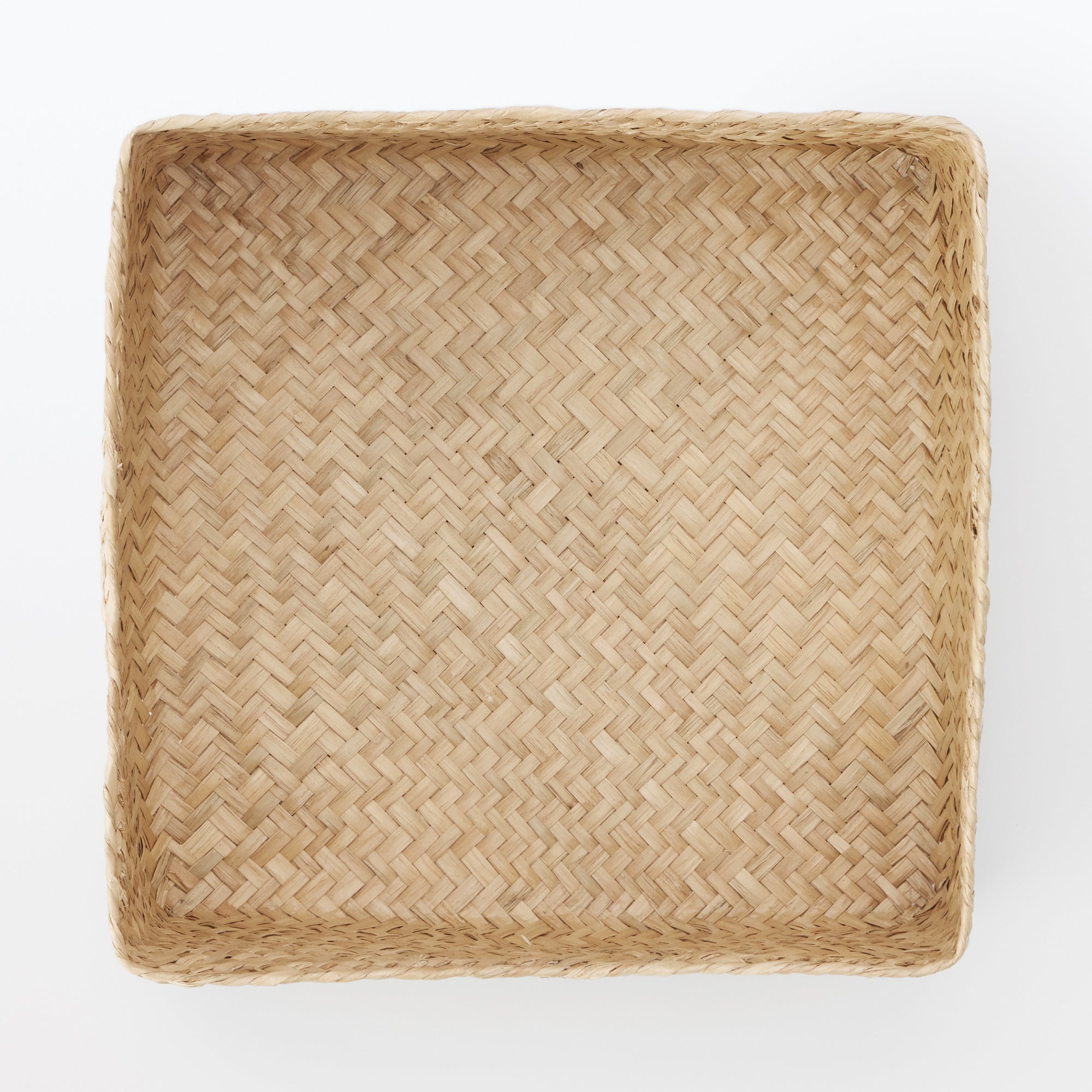 Seagrass Organizer Herringbone Square Basket (W9.8 x D9.8 x H4.7) - Image 4