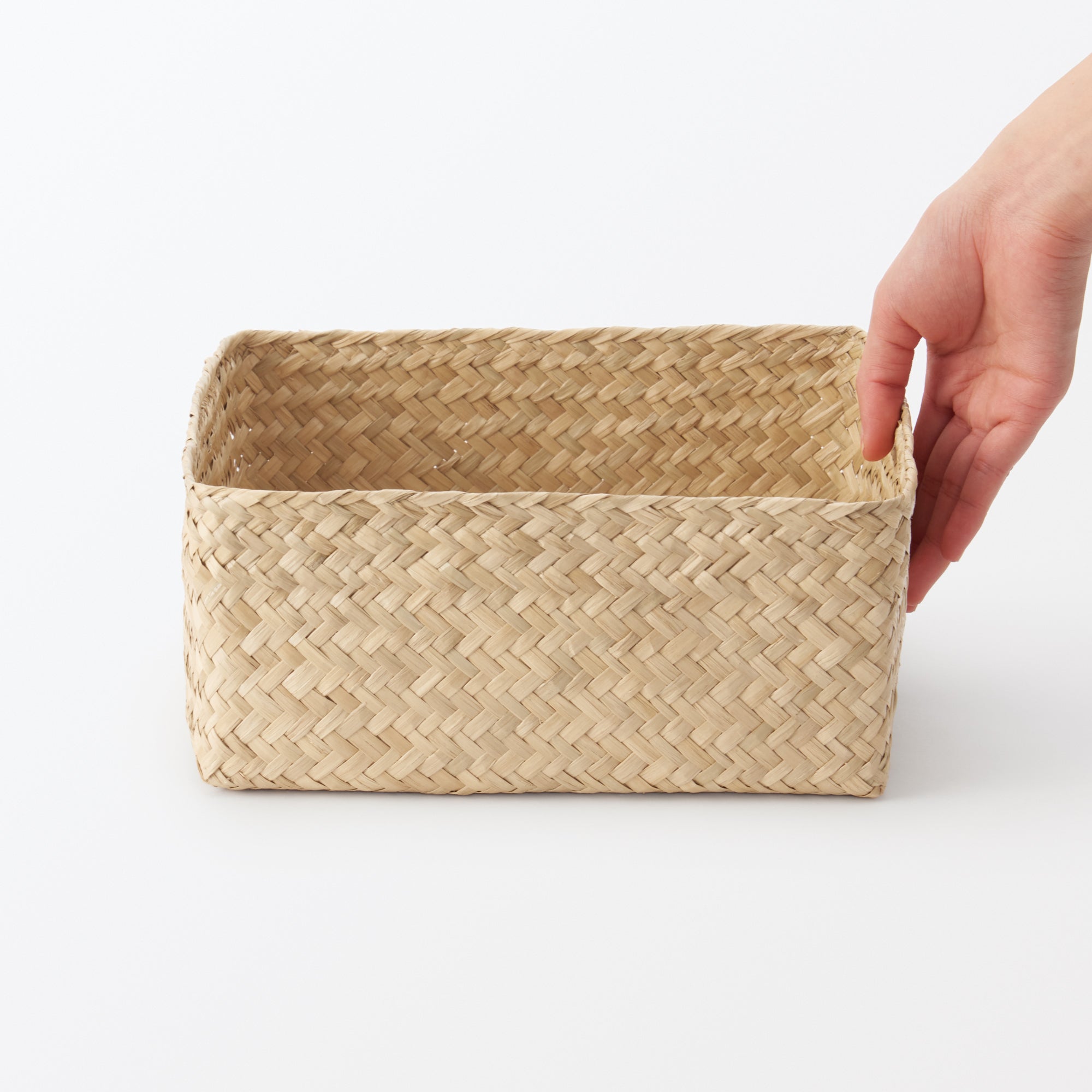 Seagrass Organizer Herringbone Square Basket (W9.8 x D9.8 x H4.7) - Image 6