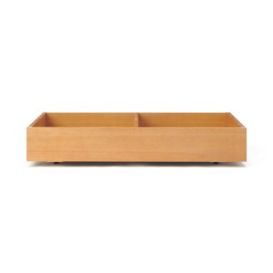 [HD] Rubberwood Wooden Bed Storage Box with Divider