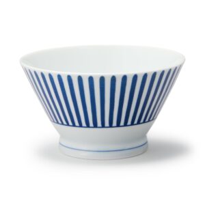 Hasami Ware Rice Bowl - Stripes Pattern