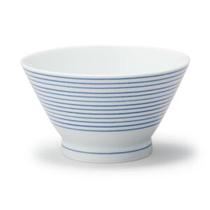 Hasami Ware Rice Bowl - Horizontal Stripes Pattern