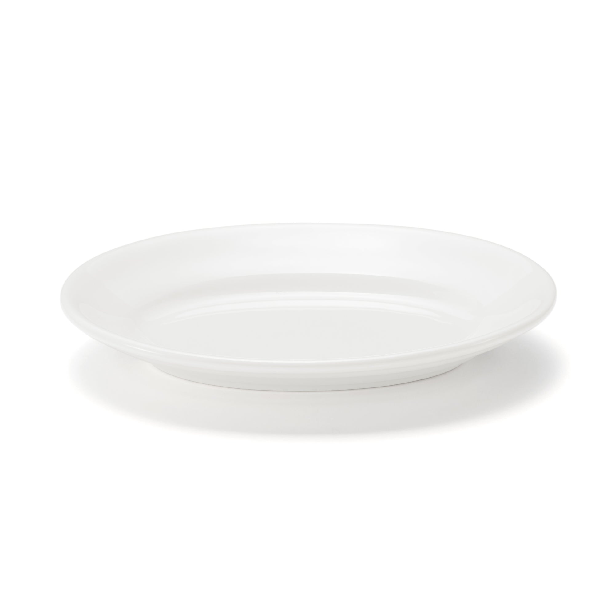 Porcelain Rimmed Oval Plate Small - White