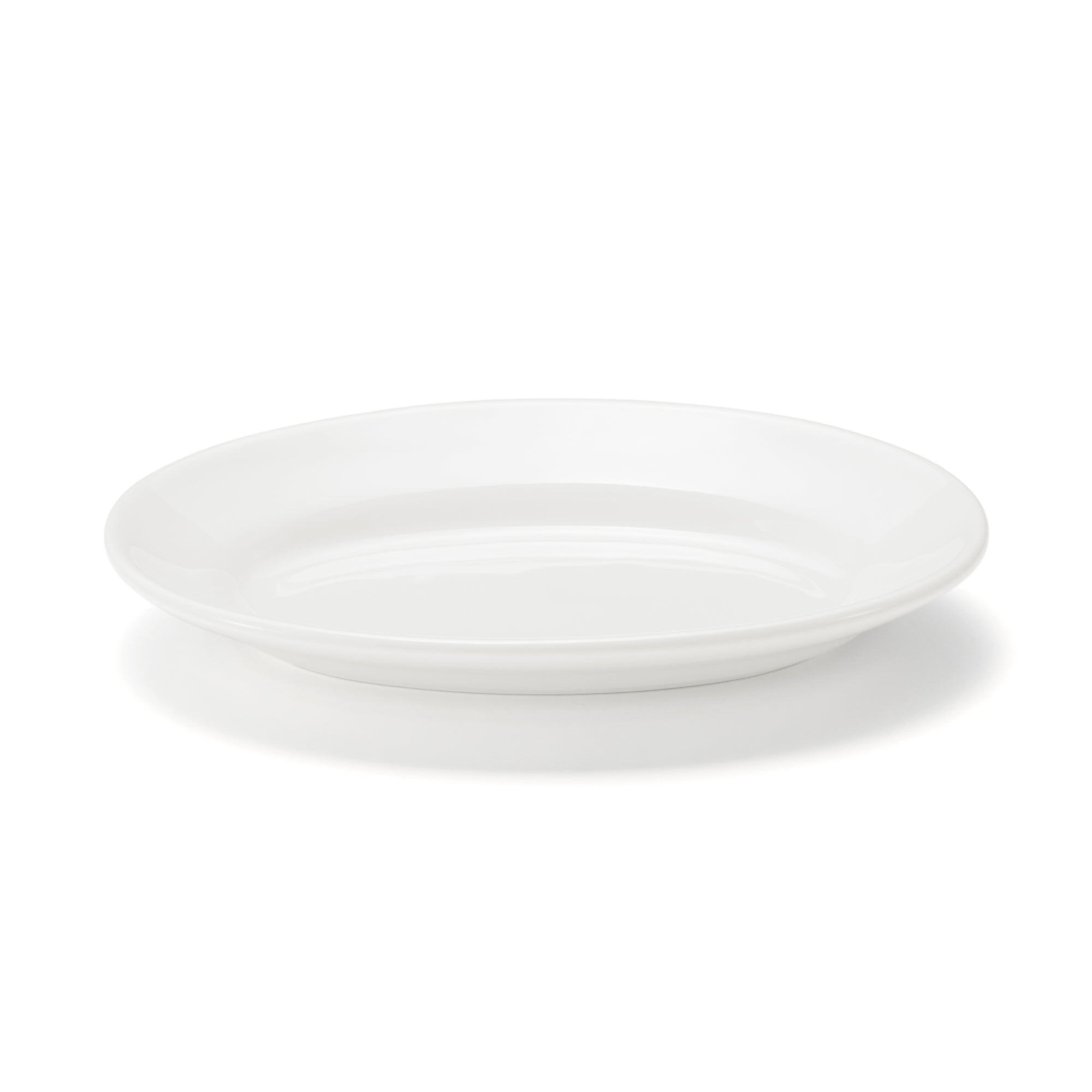 Porcelain Rimmed Oval Plate Medium - White