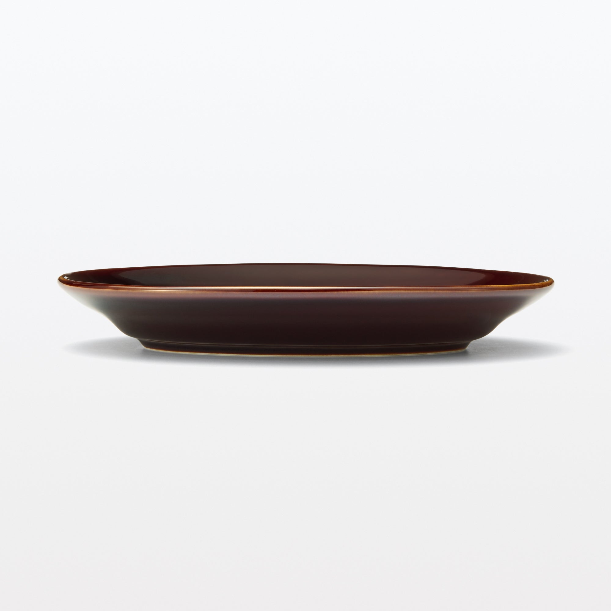 Porcelain Rimmed Oval Plate Medium - Brown Glaze - Image 2