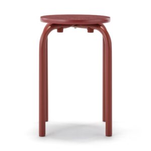 Steel Pipe Stacking Stool - Burgundy