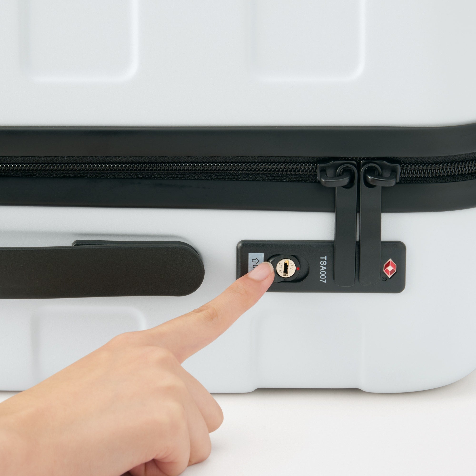 Adjustable Handle Hard Shell Suitcase 36L - White | Carry-On - Image 10