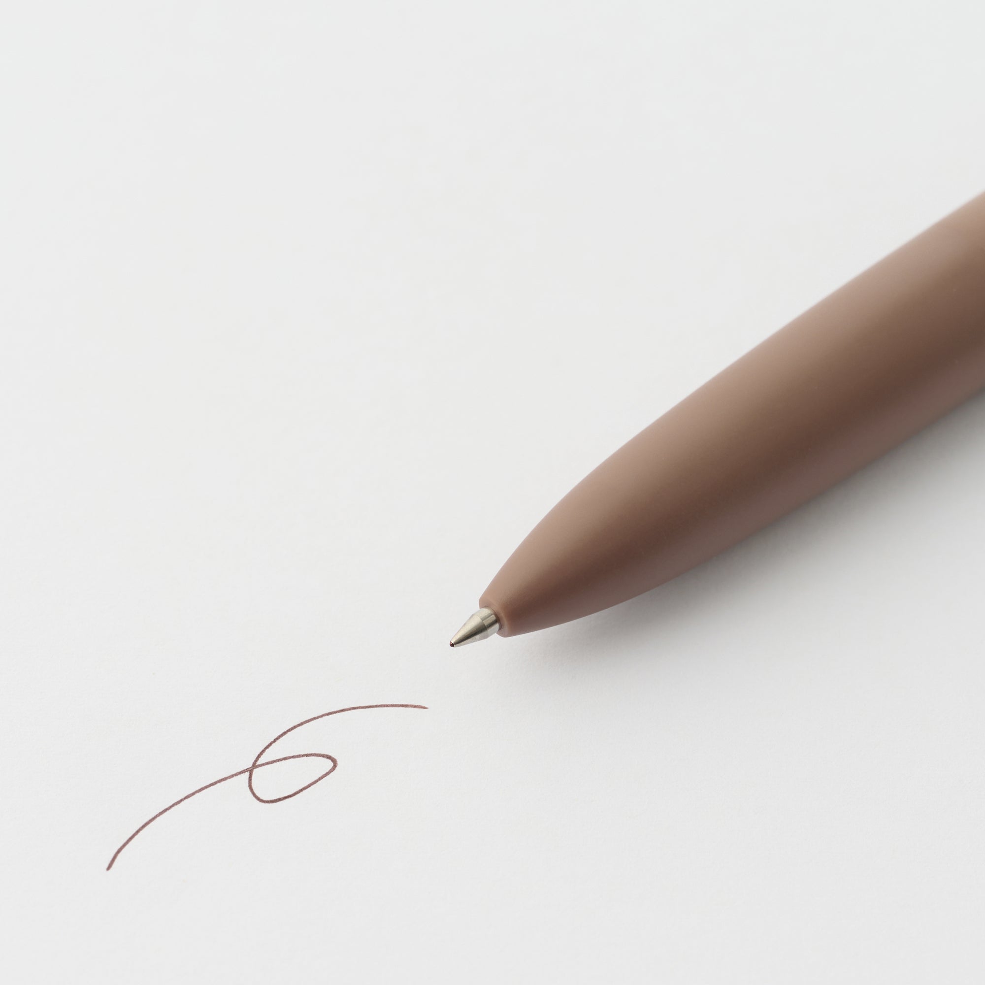 Compact Gel Ink Ballpoint Pen Knock Type 0.5 mm - Brown - Image 2