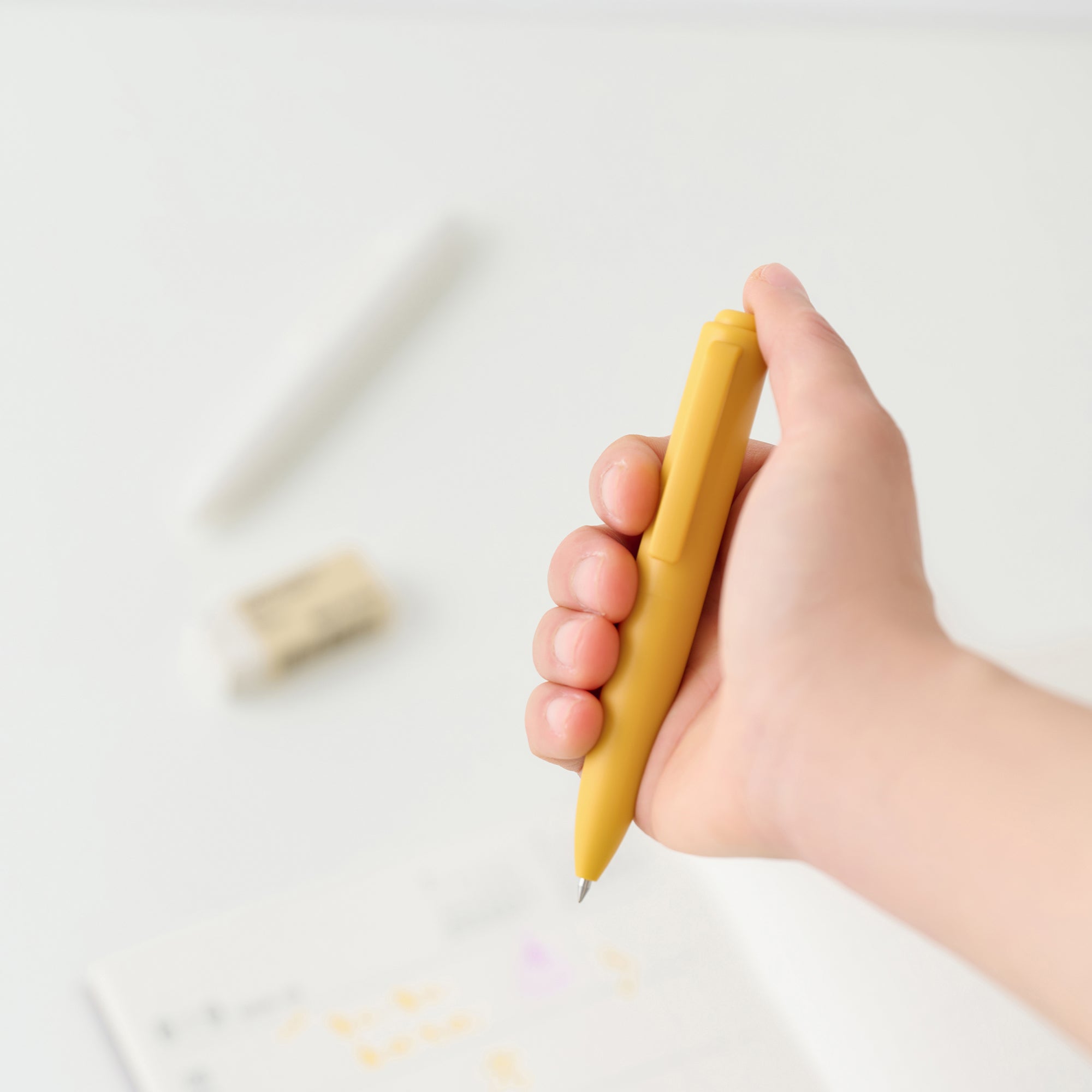 Compact Gel Ink Ballpoint Pen Knock Type 0.5 mm - Orange - Image 8