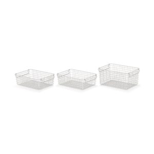 Steel Pipe Storage Rack Basket Set - Warm Gray