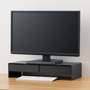 Steel Monitor Stand with 2 Drawer - Wide