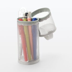 Nylon Mesh Vertical/Horizontal Pen Case Thin - Gray