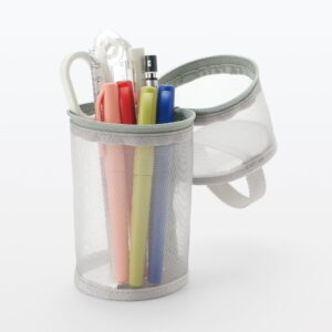 Nylon Mesh Vertical/Horizontal Pen Case Wide - Gray