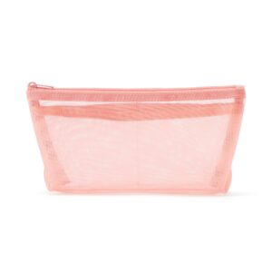 Nylon Mesh Pen Case with Gusset Tall - Pink