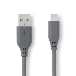 Soft and Tangle-free USB Cable - A to C - Gray