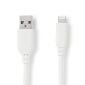 Soft and Tangle-free USB Cable - A to Lightning - White