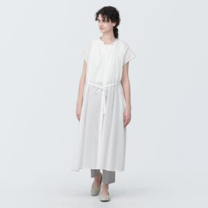 Women's High-Twist Veil French Sleeve Dress