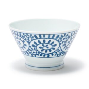 Hasami Ware Rice Bowl - Arabesque Pattern - Large