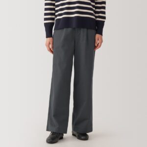 Women's Slub Yarn Chino Darted Wide Pants